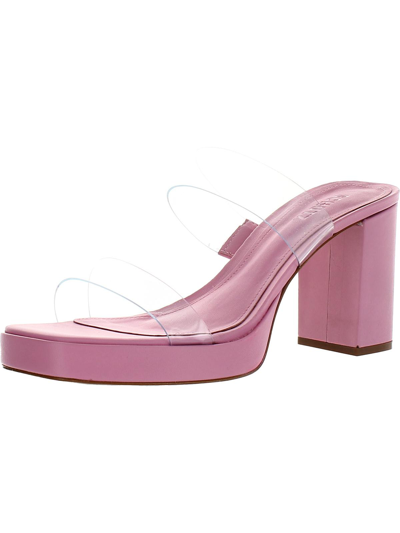 Schutz Ariella Womens Transparent Block Heel Platform Sandals In Pink