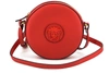 VERSACE VERSACE RED CALF LEATHER ROUND DISC SHOULDER WOMEN'S BAG