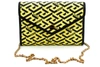 VERSACE VERSACE YELLOW CANVAS AND LEATHER POUCH SHOULDER WOMEN'S BAG