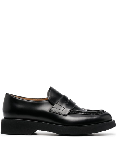 Church's Panelled Leather Loafers In Black