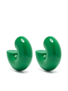 Uncommon Matters Beam Polished Single-loop Earrings In Green