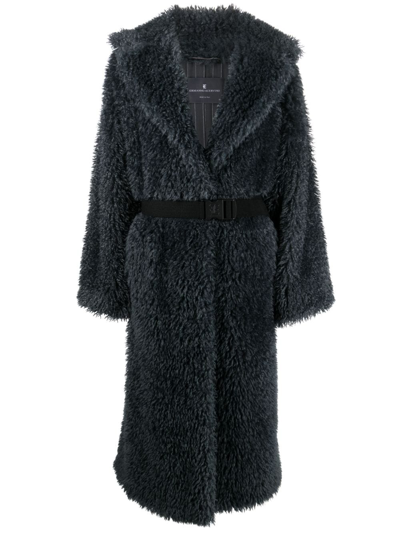 ERMANNO SCERVINO BELTED SHEARLING WOOL COAT