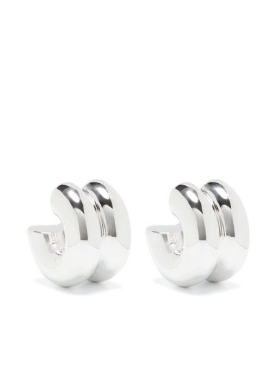 Uncommon Matters Billow Sculpted-hoop Earrings In Silver