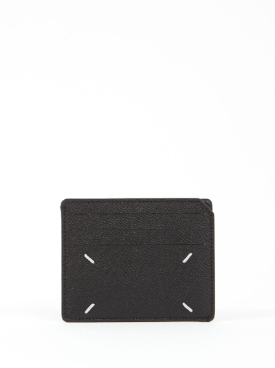 Maison Margiela Four-stitch Leather Cardholder In Black