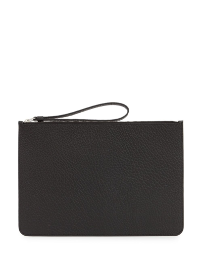 Maison Margiela Four Stitches Leather Pouch In Black