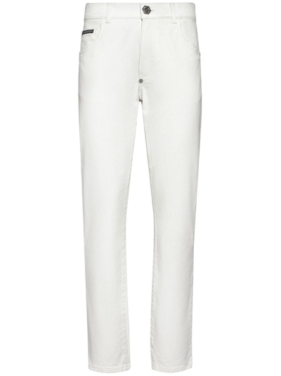 Philipp Plein Straight-leg Denim Trousers In White