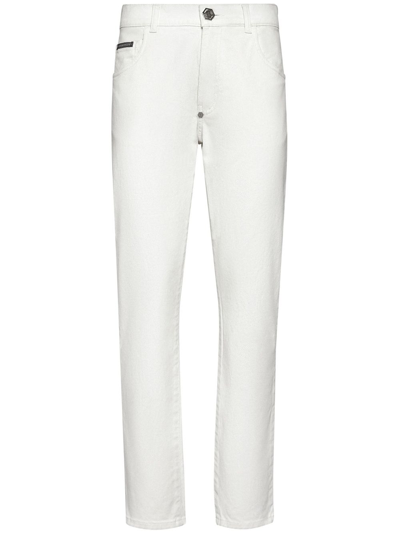 Philipp Plein Straight-leg Denim Trousers In Neutrals