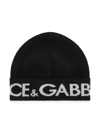 DOLCE & GABBANA JACQUARD-LOGO VIRGIN-WOOL KNIT BEANIE