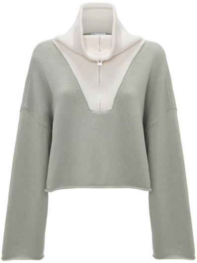 Jw Anderson Logo-patch Long-sleeve Jumper In Gray