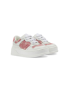 Gucci Kids' Double G Leather Platform Sneakers In White,blue
