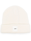 Oamc Logo-patch Ribbed-knit Beanie In White