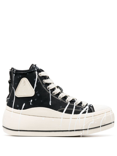 R13 Kurt Paint-splatter Sneakers In Black