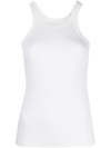 Sportmax Panetto Ribbed Jersey Tank Top In White