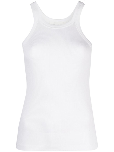 Sportmax Panetto Ribbed Jersey Tank Top In White