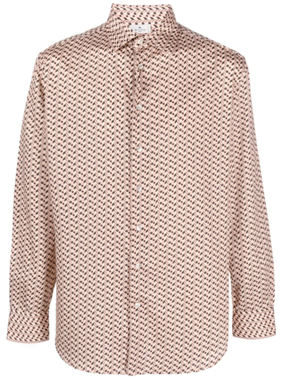 Etro Geometric-pattern Long-sleeve Shirt In Rosa