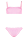 Hunza G Gigi Crinkled-finish Bikini Set In Pink