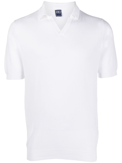 Fedeli Short-sleeve Polo Shirt In White