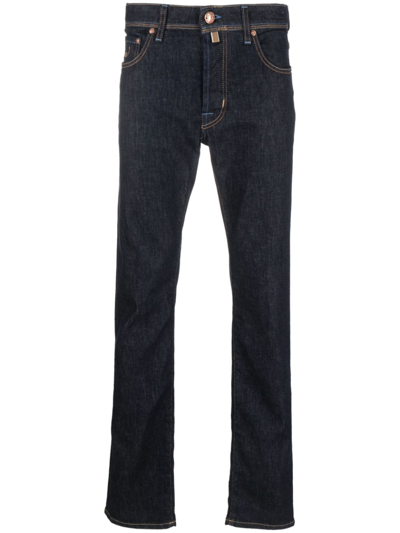 Jacob Cohen Logo-patch Straight-leg Jeans In Blue