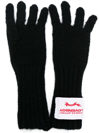 Charles Jeffrey Loverboy Logo-patch Knitted Gloves In Black