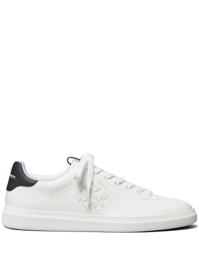 Tory Burch Double T Howell Leather Trainers In White