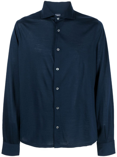 Fedeli Iconic Jason Button-up Shirt In Blue