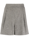 Fabiana Filippi Houndstooth-pattern Sequin-embellished Shorts In Black