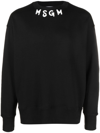 Msgm Logo-print Cotton Sweatshirt In Black