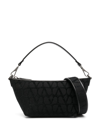 Valentino Toile Iconographe Leather-trim Shoulder Bag In Black