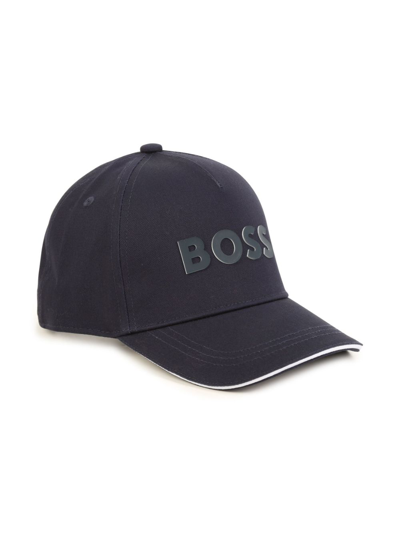 Bosswear Kids' Logo-print Cotton Baseball Cap In Blue