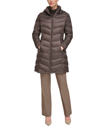 Charter Club Women's Packable Hooded Puffer Coat, Created For Macy's In Chocolate