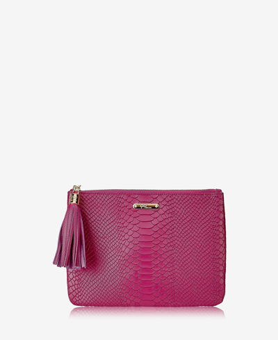 Gigi New York All In One Zip Python-embossed Clutch Bag In Azalea