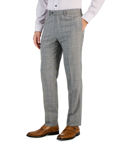 Tallia Men's Slim-fit Plaid Wool Suit Separate Pants In Brown