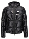 Herno Shiny Lacquer Bomber Jacket With Quilted Texture In Black