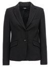 Karl Lagerfeld Embroidered-logo Fitted Blazer