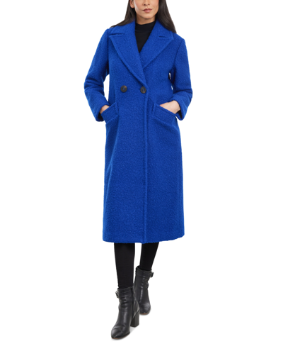 Bcbgeneration Women's Plus Size Double-breasted Boucle Walker Coat, Created For Macy's In Royal Blue