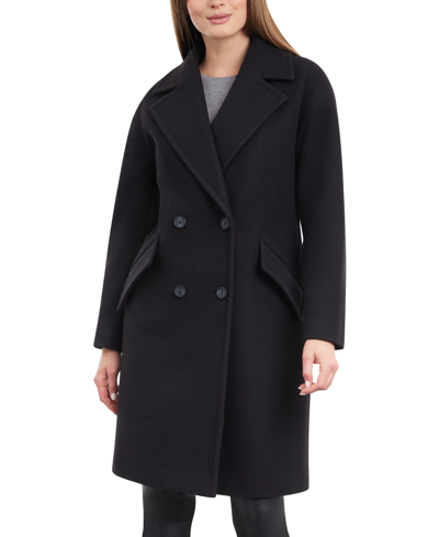 Lucky Brand Women's Double-breasted Drop-shoulder Coat In Black