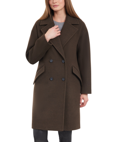 Lucky Brand Women's Double-breasted Drop-shoulder Coat In Moss