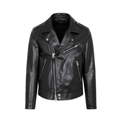 Tom Ford Slim-fit Full-grain Leather Biker Jacket In Black
