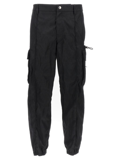 Versace Barocco Cargo Trousers In Black