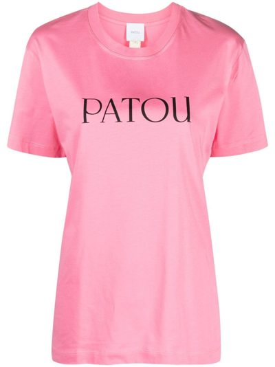 Patou Logo Cotton Jersey T-shirt In Pink