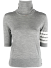 Thom Browne Virgin-wool Turtleneck Jumper In Grey