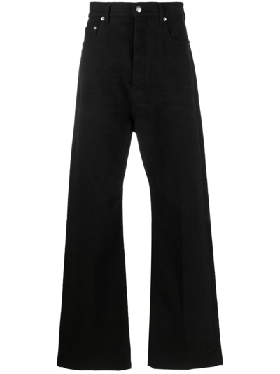 Rick Owens High-waisted Wide-leg Jeans In Black