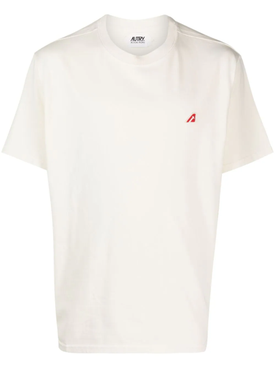 Autry Logo-patch Cotton T-shirt In White