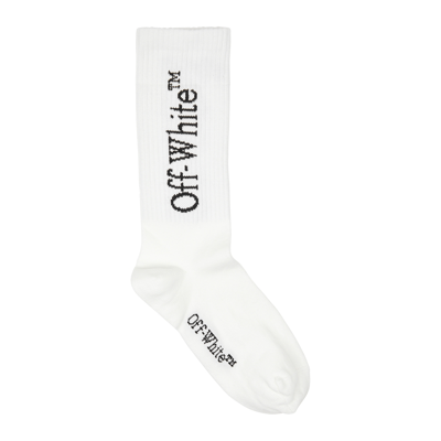 Off-white Kids' Logo-print Cotton Socks In White & Other