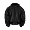 Balenciaga Oversized Leather Bomber Jacket In Black