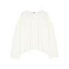 Totême Beige Boxy Silk Knit Sweater In Off White
