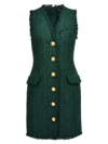 Balmain Button-embellished Tweed Mini Dress