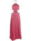 Oseree Lumiere Lurex Cut-out Maxi Dress In Pink