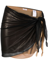 OSEREE BLACK AND GOLD LAYERED COVER-UP SKIRT