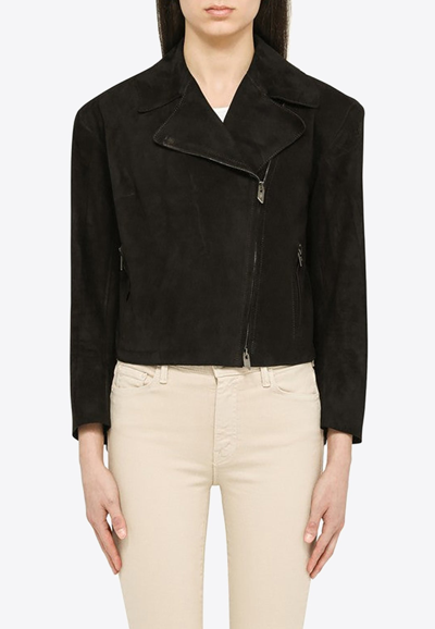 Salvatore Santoro Cropped Fringe Biker Jacket In Black